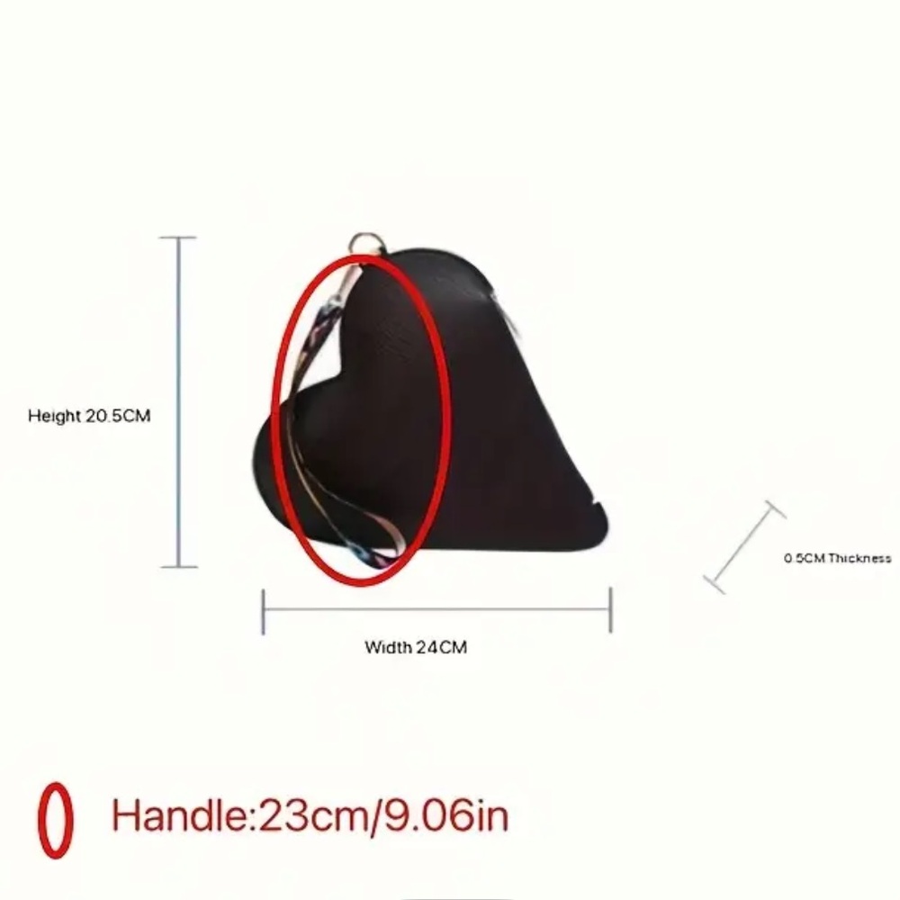 Black Heart Shaped Purse - Picture 2 of 4